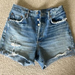 Agolde Womens Dee Vintage Ultra High Rise Denim Shorts in Muse